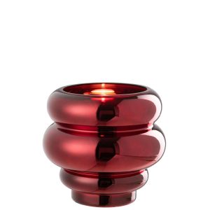 TEALIGHT HOLDER/VASE CLÉA GLASS DARK RED