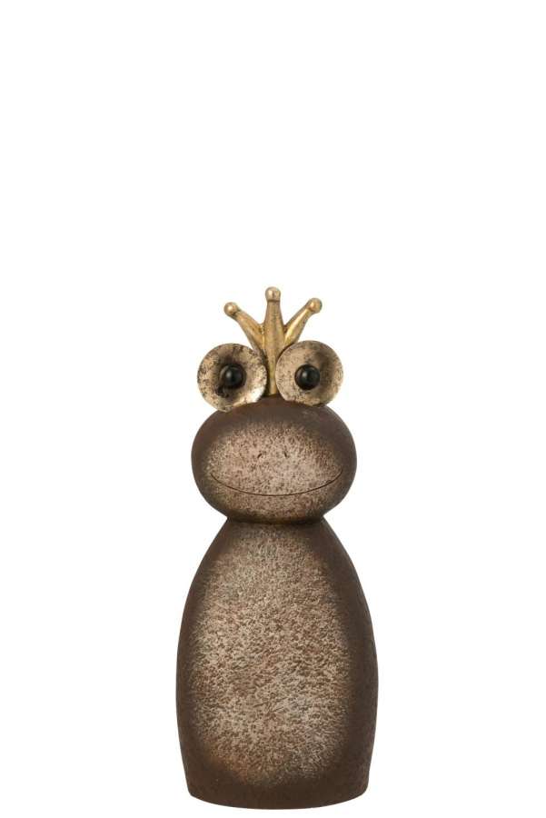 FROG CROWN MAGNESIUM DARK BROWN/GOLD COLORED SMALL