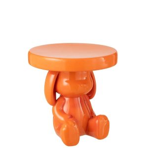 SIDE TABLE BEAR POLYRESIN ORANGE