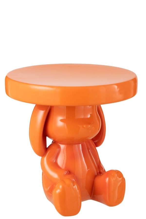 SIDE TABLE BEAR POLYRESIN ORANGE