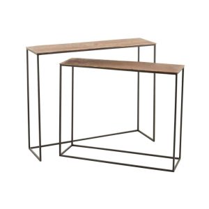 SET OF 2 CONSOLES RECTANGULAR ALUMINIUM RUST