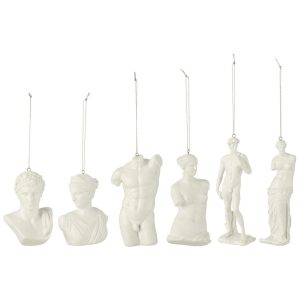 BOX OF 6 HANGER ROMAN STATUE RESIN WHITE