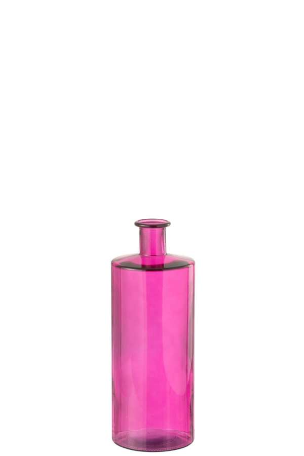 VASE BOTTLE GLASS PINK MEDIUM