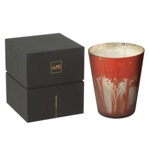 SCENTED CANDLE NOA FOREST SOYA RED/GOLD COLORED LARGE-95H