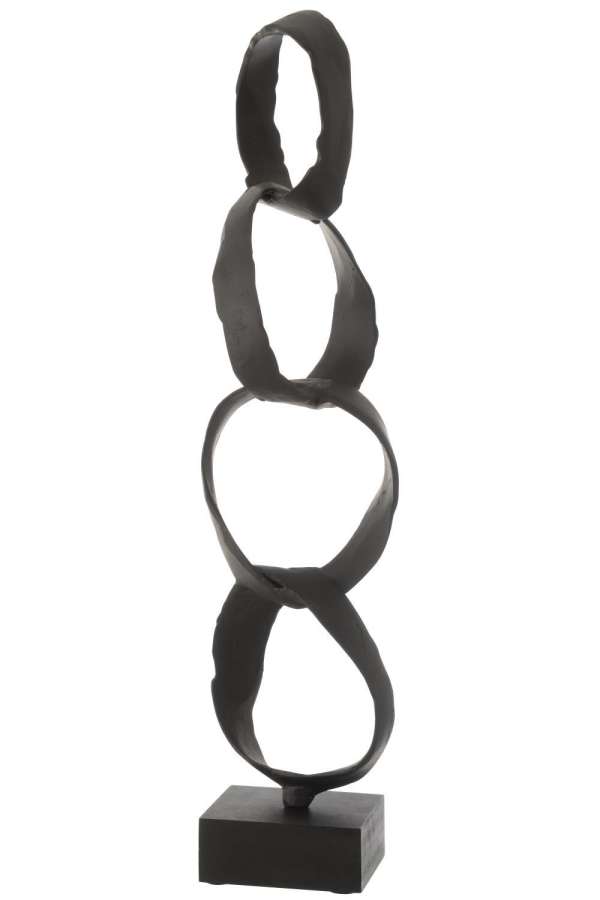 FIGURE RINGS ON FOOT ALUMINIUM BLACK LARGE