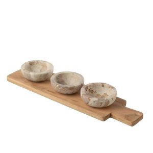 CONDOMENT SET MARBLE NATURAL/BEIGE