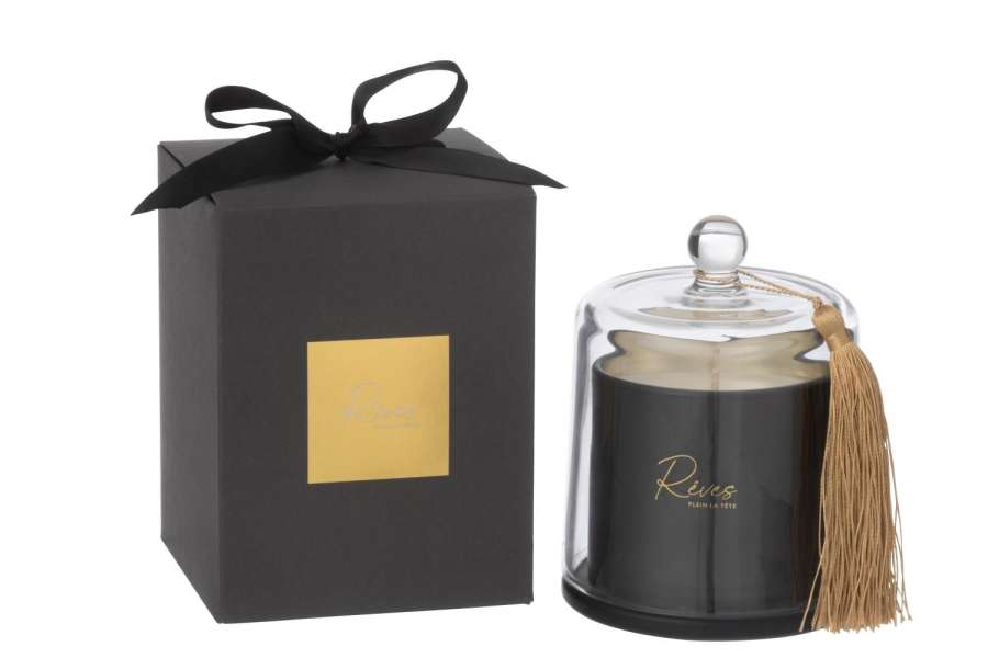 SCENTED CANDLE BELL REVES BLACK LARGE-45HOURS