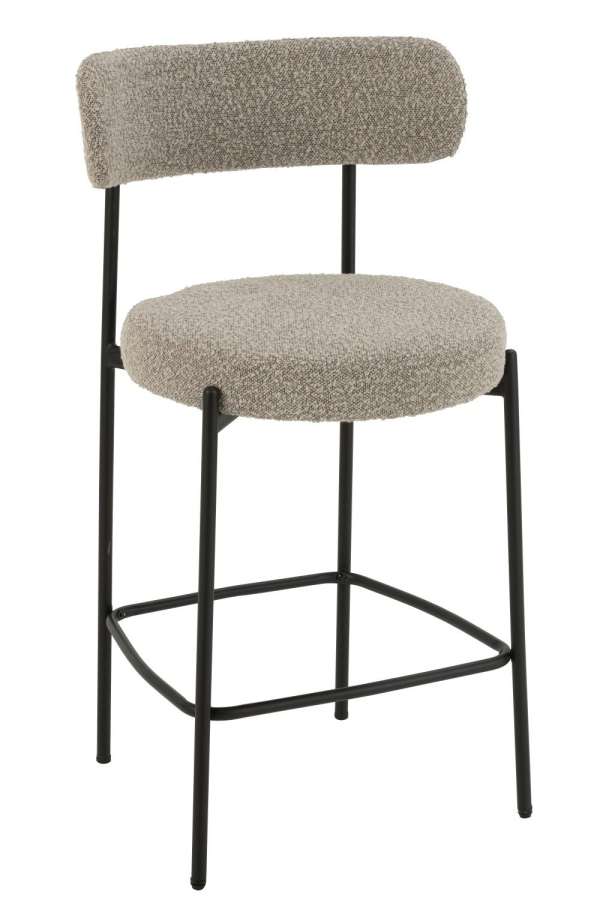 BAR CHAIR BOUCLE PLYWOOD/POLYESTER GREY/BLACK