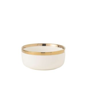 BOWL  CERAMIC WHITE/GOLD