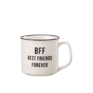 MUG MESSAGE BEST MOMENT PORCELAIN WHITE / BLACK