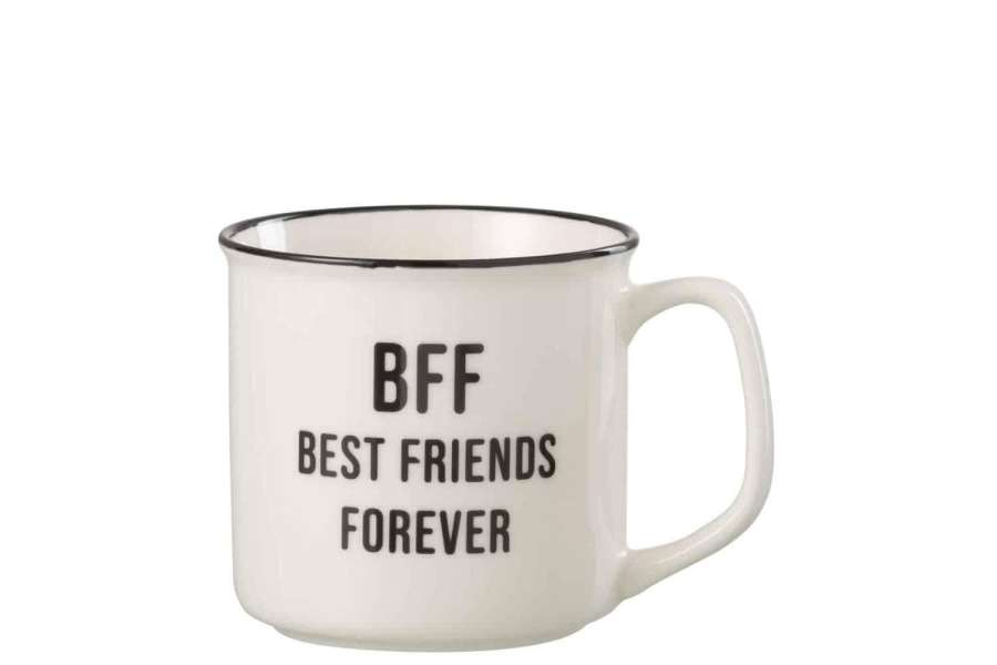 MUG MESSAGE BEST MOMENT PORCELAIN WHITE / BLACK