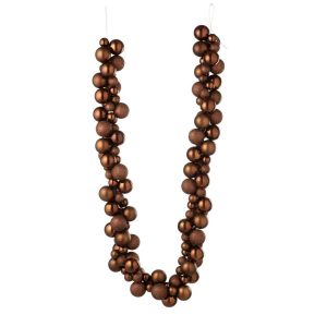 GARLAND CHRISTMAS BAUBLES PLASTIC DARK BROWN