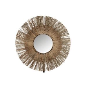 MIRROR MENDI ROUND GRASS NATURAL LARGE
