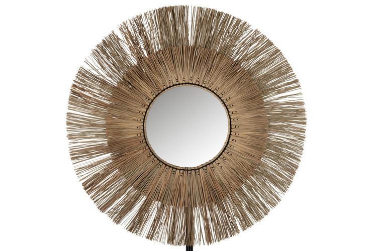 MIRROR MENDI ROUND GRASS NATURAL LARGE