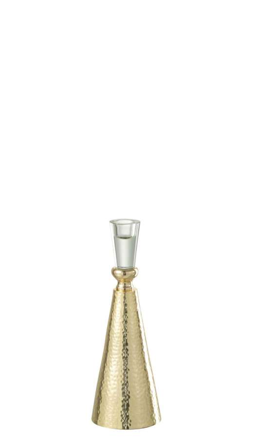 CANDLEHOLDER TAPE ALUMINIUM/GLASS GOLD/TRANSPARENT MEDIUM