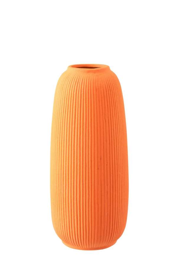 VASE RUBY DOTS STONEWARE ORANGE LARGE