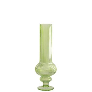 VASE ADA RIBBED GLASS GREEN MEDIUM