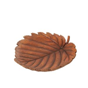 DECORATIVE TRAY FLAT LEAF LIMEPOWDER ECRU