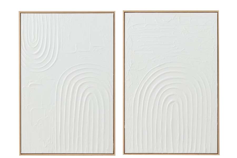 PAINTING ELISE CANVAS WHITE ASSORTMENT OF 2