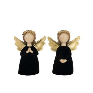 ANGEL VELVET POLYRESIN BLACK LARGE ASSORTMENT OF 2