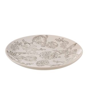 PLATE DECORATIVE ZEN PORCELAIN WHITE/BLACK
