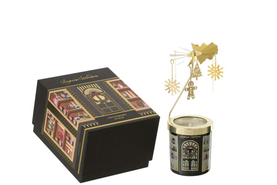 SCENTED CANDLE CAROUSEL SURPRISE WINDOW WAX BLACK/MULTICOLORED