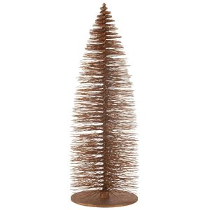 CHRISTMAS TREE DECO GLITTERS WOOD BROWN EXTRA LARGE