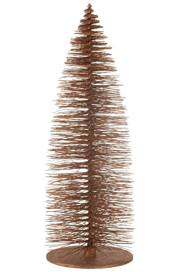 CHRISTMAS TREE DECO GLITTERS WOOD BROWN EXTRA LARGE