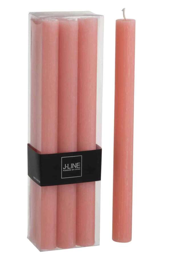 BOX OF 6 TABLE CANDLES TERRACOTTA -9H