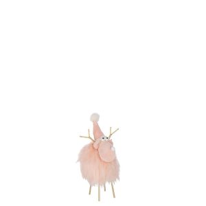 REINDEER HAT POLYESTER LIGHT PINK SMALL