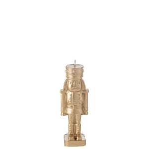 CANDLE NUTCRACKER PARAFFIN GOLD COLORED SMALL-4H