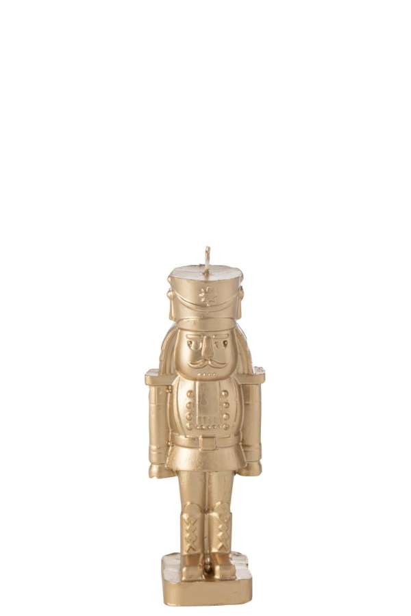 CANDLE NUTCRACKER PARAFFIN GOLD COLORED SMALL-4H