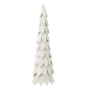CHRISTMAS TREE PIECES WOOD WHITE LARGE