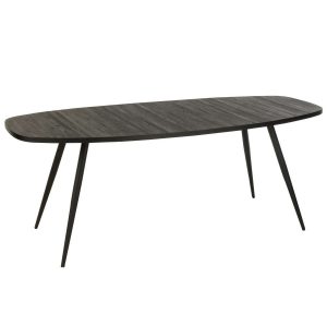 DINING TABLE OVAL RECYCLE TEAK BLACK
