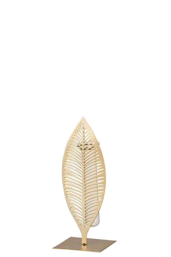 VASE 1 TUBE 1 FEATHER METAL/GLASS GOLD SMALL