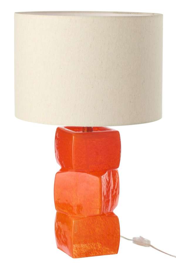 TABLE LAMP 3 CUBES GLASS ORANGE