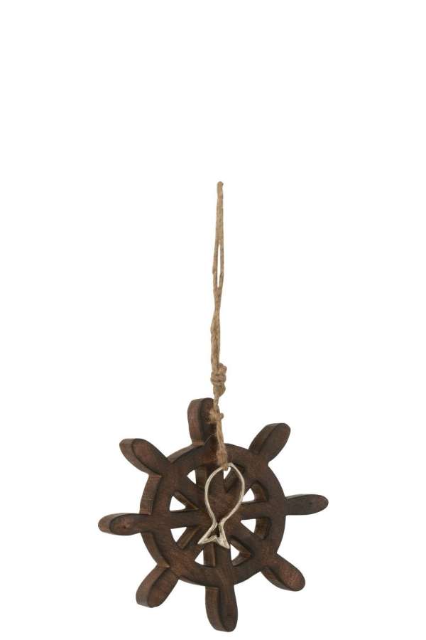 HELM FISH MANGO WOOD DARK BROWN SMALL