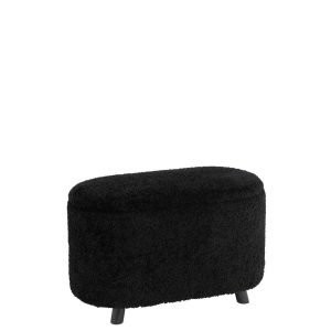 STOOL STORAGE TEDDY POLYESTER BLACK