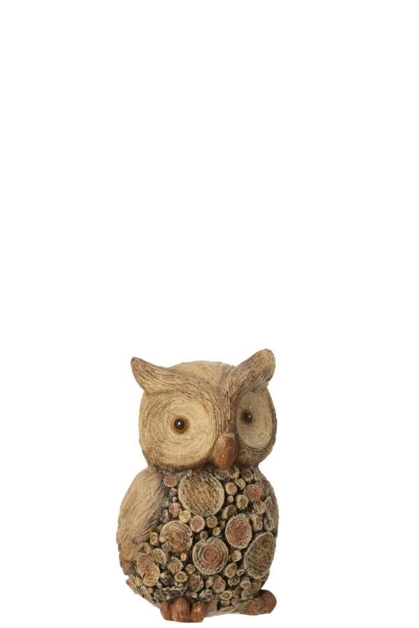 OWL WOOD IMITATION POLYRESIN NATURAL SMALL