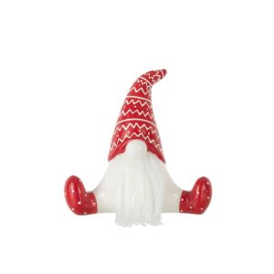 SANTA SITTING CERAMIC RED/WHITE LARGE