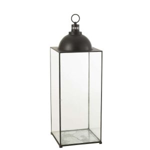 LANTERN HAGRID GLASS/IRON BLACK L