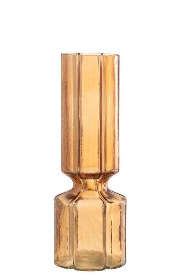 VASE JEF LINES GLASS ORANGE