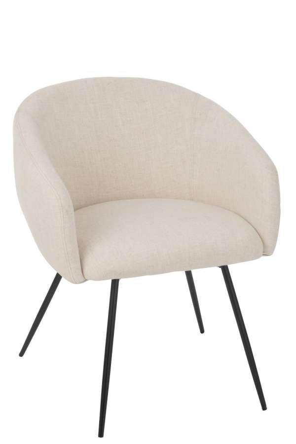 CHAIR WALES STEEL/FOAM IVORY