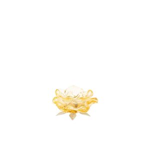 TEALIGHT HOLDER FLOWER GLASS YELLOW