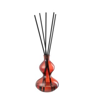 SCENTED OIL OLIVE&FRANKINCENSE GLASS RED SMALL