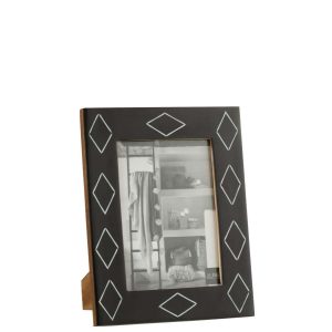 PHOTOFRAME RECTANGLE PATTERN RESIN BLACK/WHITE LARGE