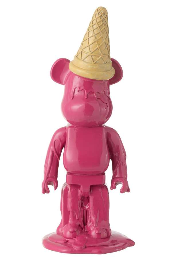 BEAR ICE CREAM CONE RESIN FUCHSIA