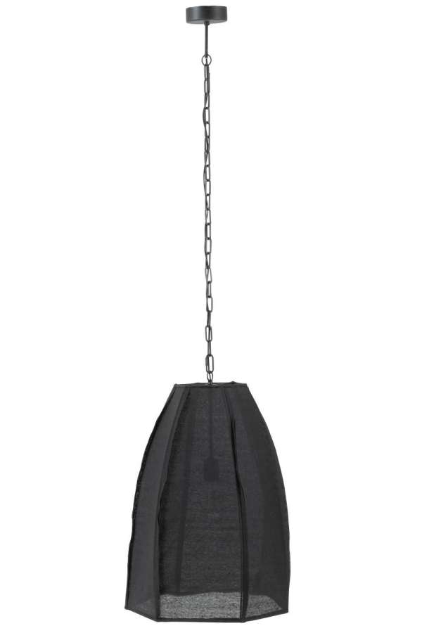 CEILING LAMP PEAR LINEN/IRON BLACK LARGE