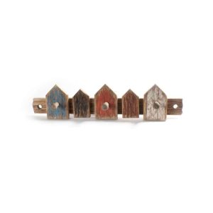 Knaggrekke i maritim stil- 3 knagger-  laget i rekved- 53X8X12Cm