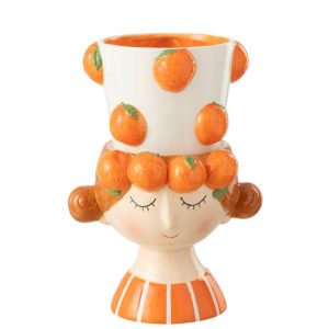FLOWERPOT 2 PARTS ORANGE GIRL DOLOMITE
